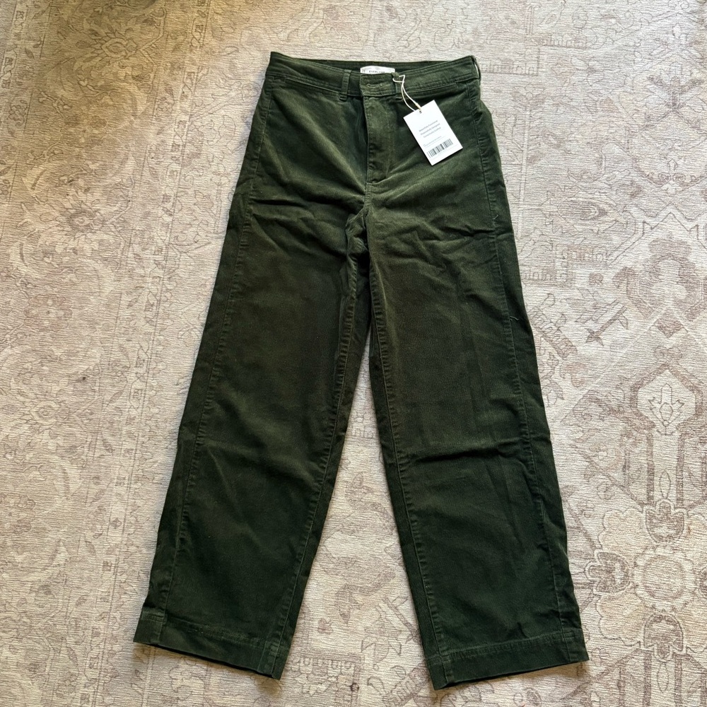 Everlane Green Corduroy High-Rise Ankle Pants sz 6